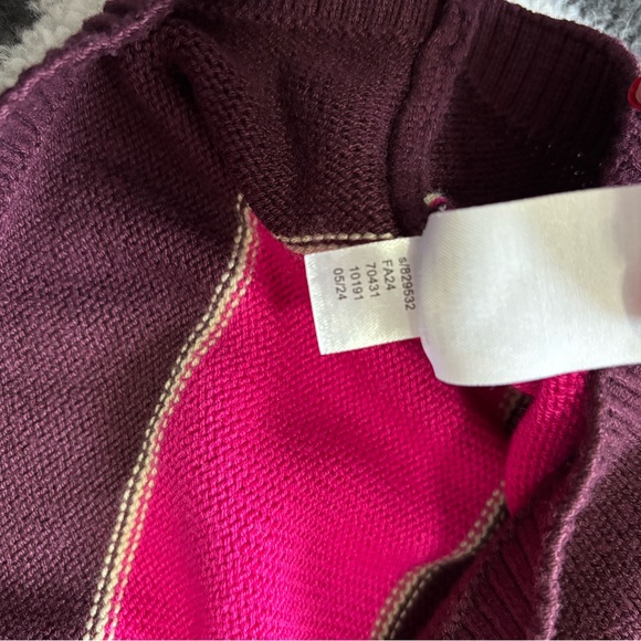 Ann Taylor Burgundy and Pink Knit Top Half Sleeve - Picture 6 of 11